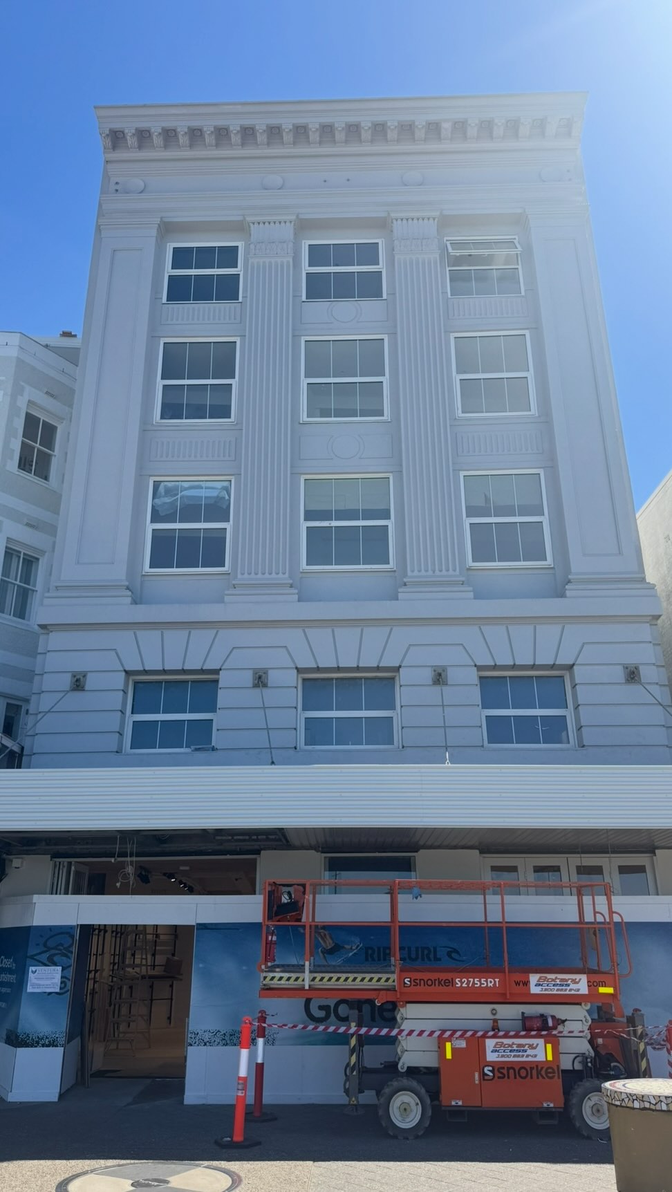 Restored Rip Curl frontage on Campbell Parade, Bondi Beach